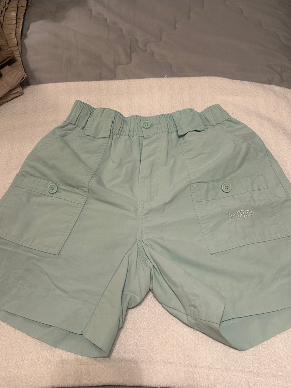 AFTCO Kids Mint Green Cargo Shorts